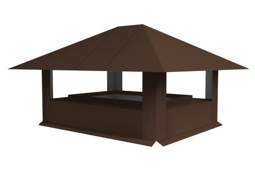 Дымник на трубу 520х390мм 0.5 Satin с пленкой RAL 8017 шоколад