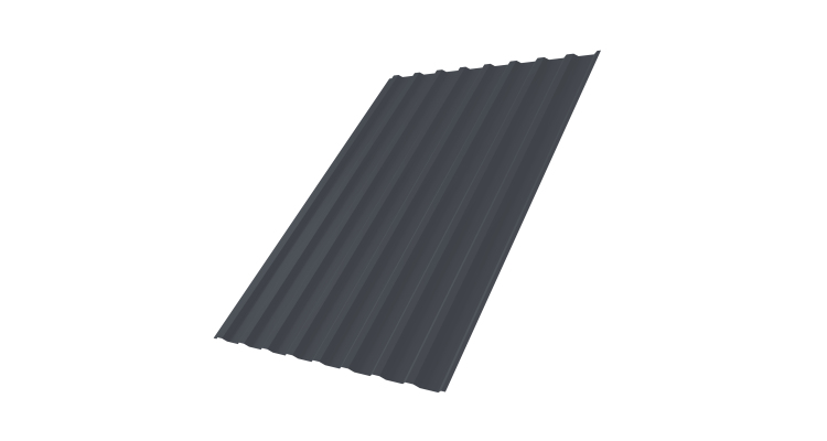 Профнастил С20В 0,5 Satin с пленкой RAL 7024 мокрый асфальт