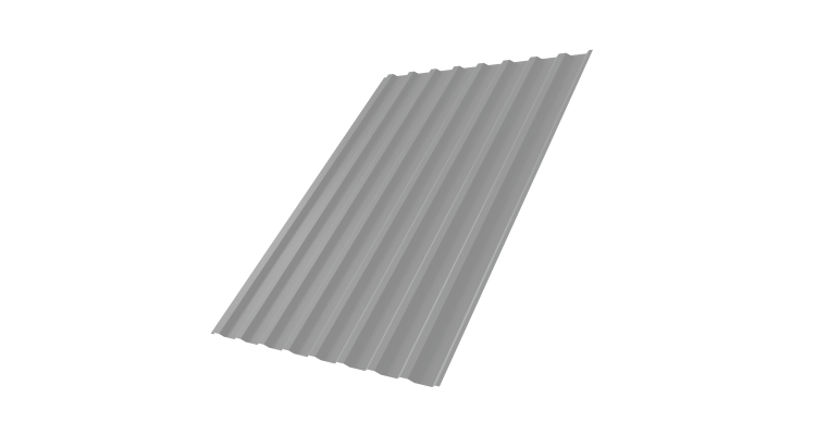 Профнастил С20В 0,5 Satin RAL 9006 бело-алюминиевый