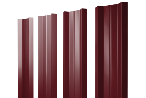 Штакетник М-образный A с прямым резом 0.45 PE RAL 3005 красное вино