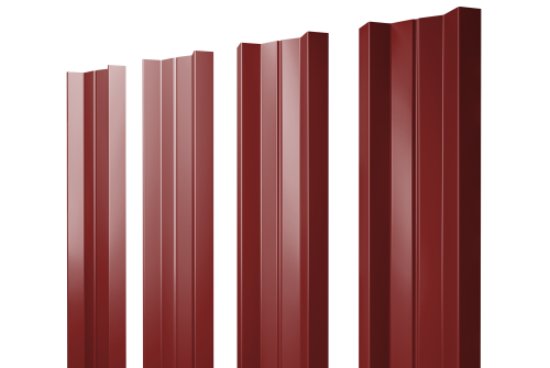 Штакетник М-образный A с прямым резом 0.45 PE RAL 3011 коричнево-красный