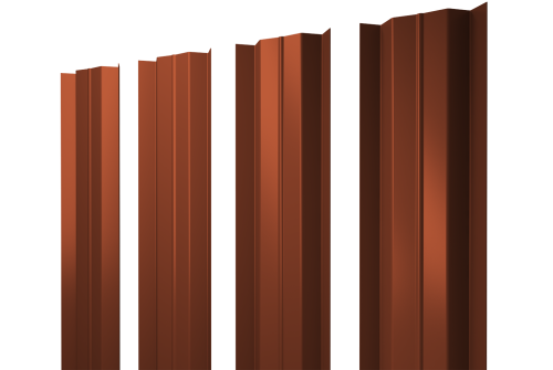 Штакетник М-образный В с прямым резом 0.45 PE RAL 8004 терракота