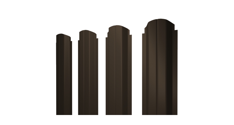 Штакетник П-образный А фигурный 0,45 Drap-double TX RR 32 темно-коричневый