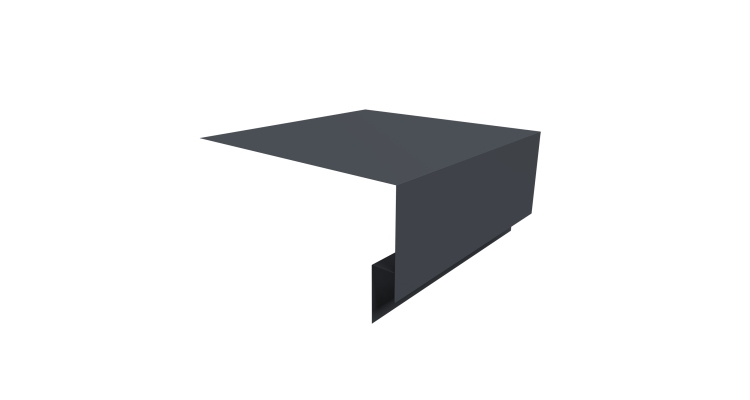 Планка околооконная сложная Блок-хаус new 200х75х27 0,45 Drap TwinColor RAL 7024 мокрый асфальт (2м)