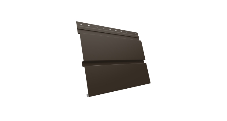 Софит металлический Квадро Брус без перфорации 0,45 Drap TX с пленкой RR 32 темно-коричневый