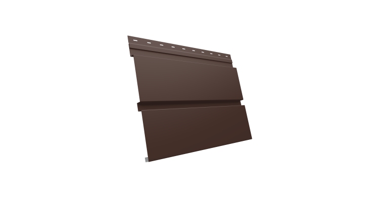 Софит металлический Квадро Брус без перфорации 0,5 Drap TX с пленкой RAL 8017 шоколад