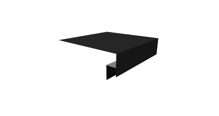 Планка околооконная сложная Экобрус Grand Line 200х50х25 0,45 Drap RAL 9005 черный (3м)