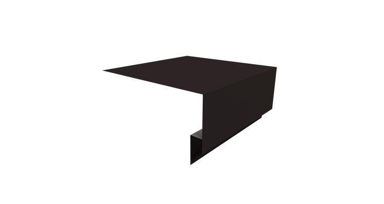 Планка околооконная сложная Экобрус Grand Line 200х75х25 0,45 Drap ST RAL 9005 черный (3м)