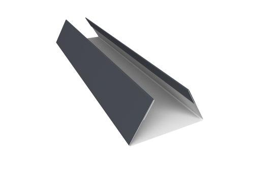 Планка стыковочная составная нижняя 0,45 PE с пленкой RAL 7024 мокрый асфальт (3м)