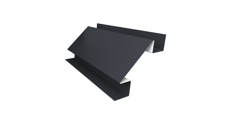 Угол внутренний сложный 75мм 0,45 PE с пленкой RAL 7024 мокрый асфальт (3м)