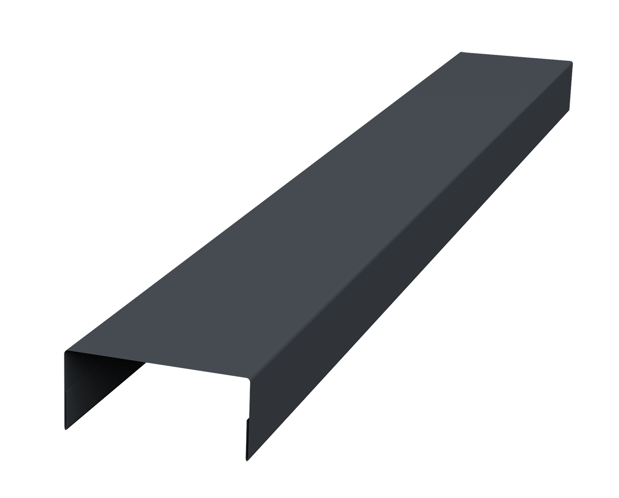 Ламель лицевая 125 забора жалюзи Texas стартовая/финишная для калиток и ворот 0.45 PE-Double с пленкой RAL 7024 мокрый асфальт