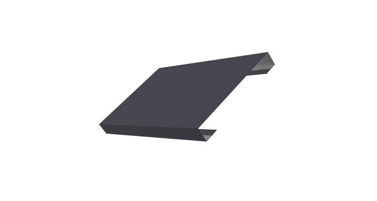 Ламель лицевая 150 забора жалюзи Texas стартовая/финишная для калиток и ворот 0,5 Atlas X с пленкой RAL 7024 мокрый асфальт