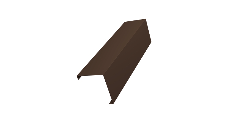 Декоративная накладка на столб универсальная угловая 62х55 для забора жалюзи 0,45 Drap TwinColor RAL 8017 шоколад (2,5м)