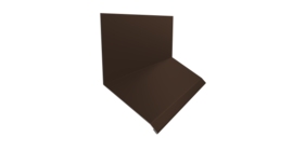 Планка примыкание верхнее к стене фальц Grand Line 150х130х20 0,45 PE с пленкой RAL 8017 шоколад (3м)