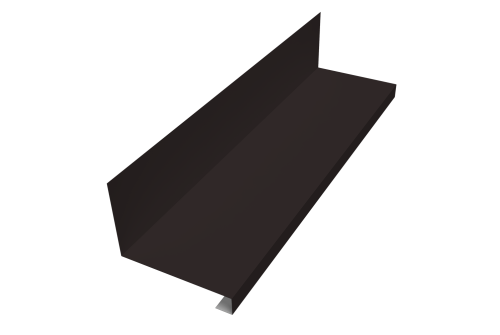 Планка примыкание нижнее к трубе фальц 0,45 Drap TX RAL 9005 черный (2м)