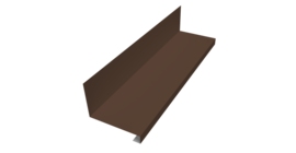 Планка примыкание нижнее к трубе фальц Grand Line 0,5 Satin с пленкой RAL 8017 шоколад (2м)