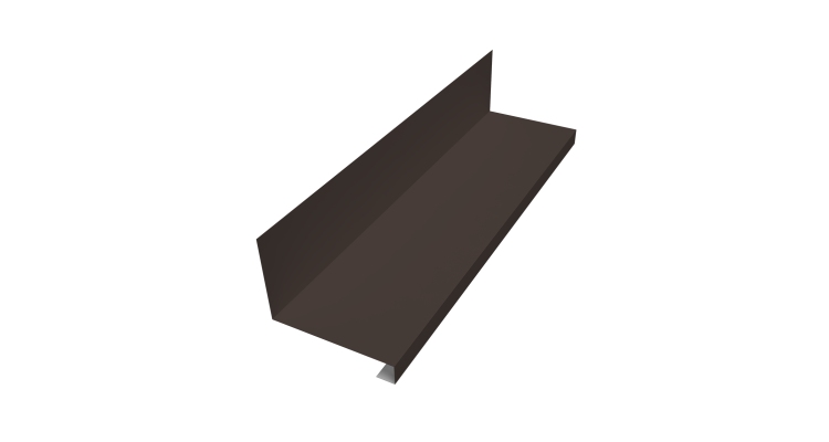 Планка примыкание нижнее к трубе для Кликфальц Pro Grand Line 0,5 Satin с пленкой RR 32 темно-коричневый (3м)