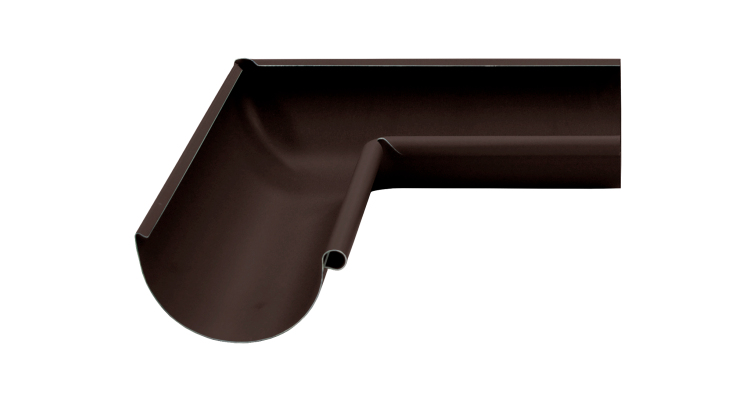 Угол желоба внутренний GL PE Matt 90 гр 125 мм RR 32 темно-коричневый